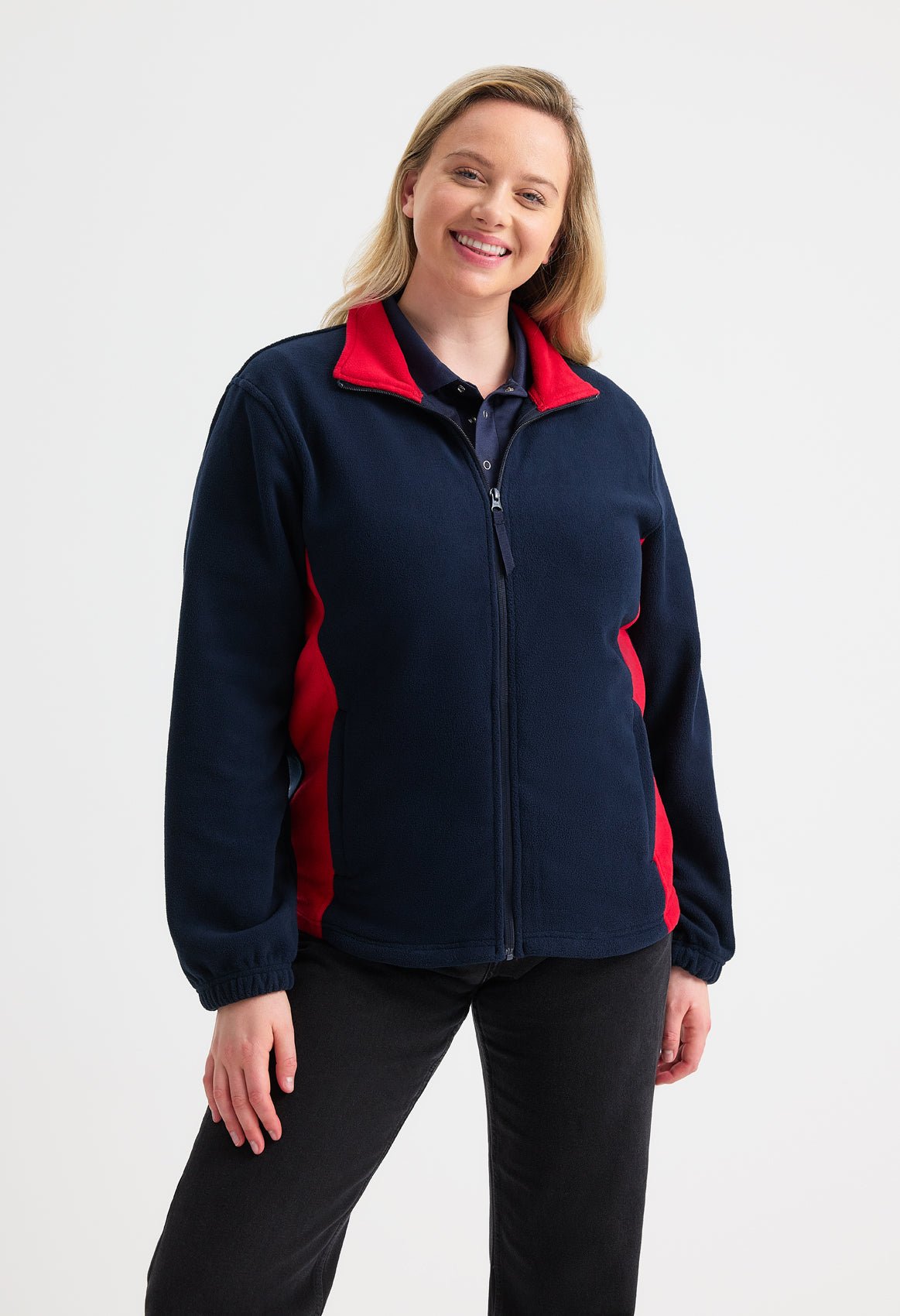 Two Tone Full Zip Fleece Jacket - Kitwear2U